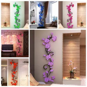 3D САМ ВАЗа, цвете, дърво подвижни арт винилови стикери за стена стикер рисувани стенни аксесоари за дома, за декорация на дома спални горещи продажба Azl