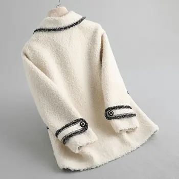Женска прическа на овче кожа зимно яке дамски дрехи 2020 естествена кожа палто розово корейски якета MY4570