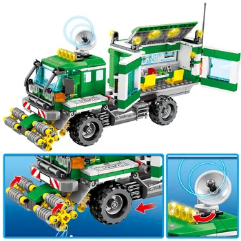 SEMBO City Police Jungle Truck Car Model Building Blocks военна спасителна станция хеликоптер фигурки тухли детски играчки