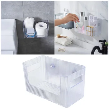 1бр пластмасови рафтове за съхранение на душ организатор на притежателя на за съхранение на за кухня баня