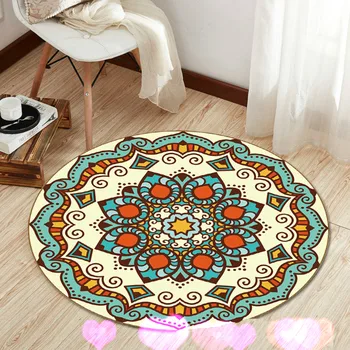 Чешки стил на печатни кръгъл килим за хола компютърен стол мат Кухня, Баня подложки против хлъзгане