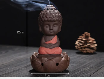 Статуетка на Буда Малкият Буда от лилаво пясък кадилница печка сандалово дърво начало декор сонда Буда украса будистки скулптури