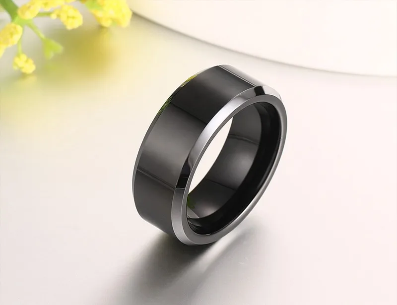 Продажба На Едро Fine Jewelry Factory Top Grade Tungstem Carbide Black Rings Аксесоари Jewel Ring Finger Fashion Jewelry Birthday