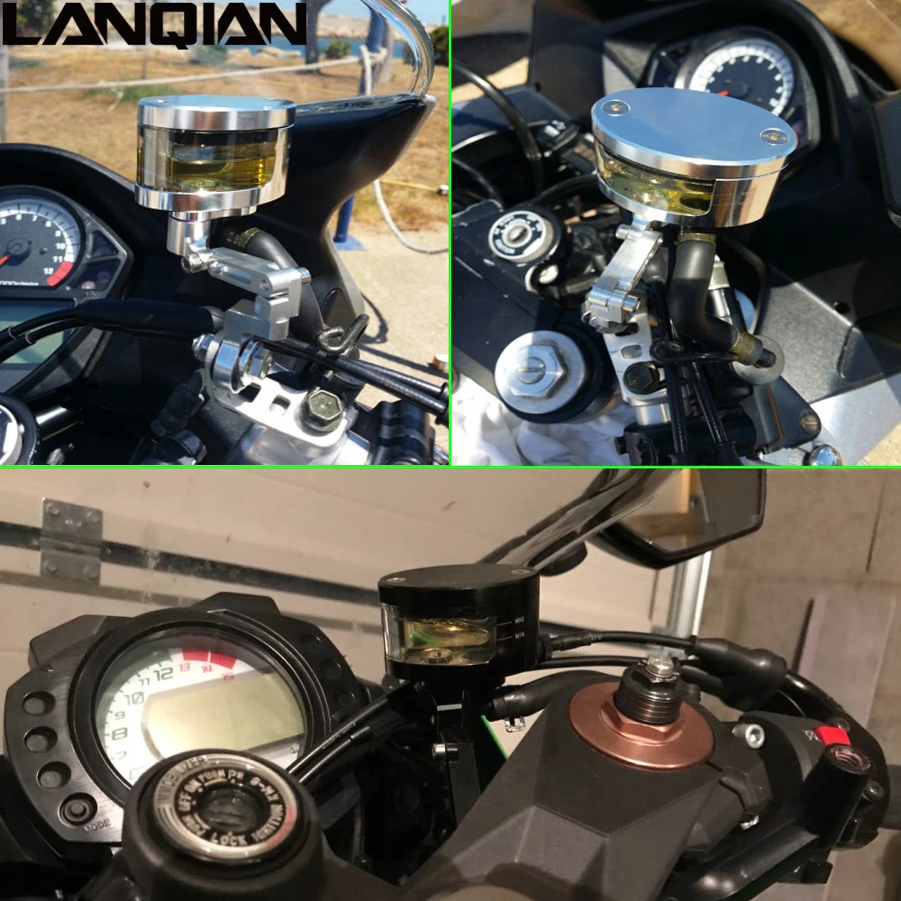 Универсален мотоциклет CNC спирачна помпа на съединителя течност резервоар резервоар скоба за Kawasaki Z750 Z800 Z1000sx ER6N VERSYS 1000