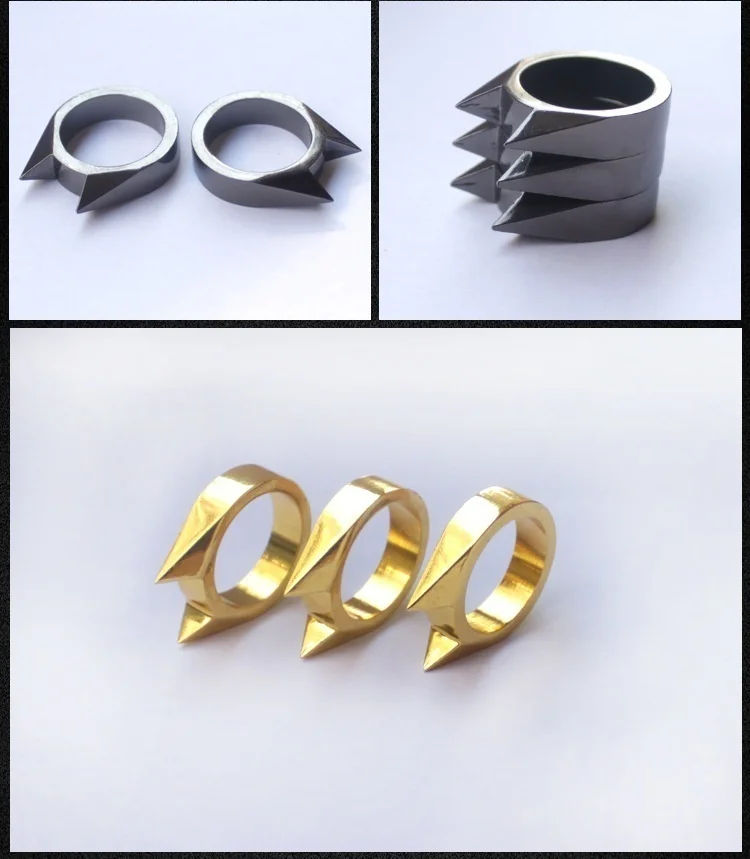 Нов 3шт Cat Ear Mini Metal Defense Ring самоотбрана преносим инструмент за защита на мъжки и дамски пръстени, аксесоари партия бижута