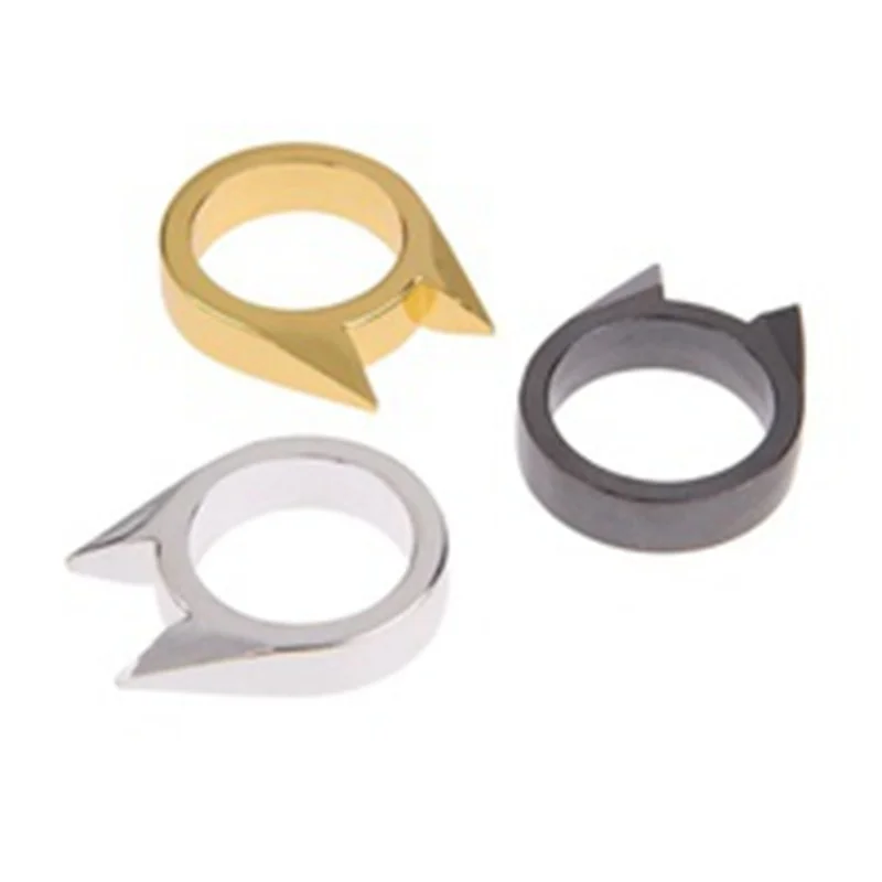 Нов 3шт Cat Ear Mini Metal Defense Ring самоотбрана преносим инструмент за защита на мъжки и дамски пръстени, аксесоари партия бижута